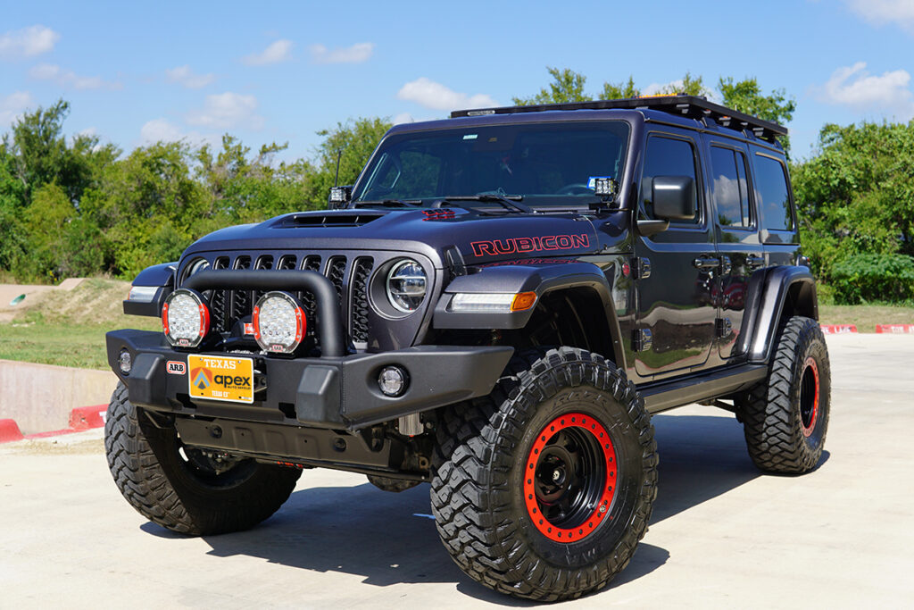 Black and red jeep rubicon PPF wrap