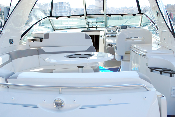 White boat interior